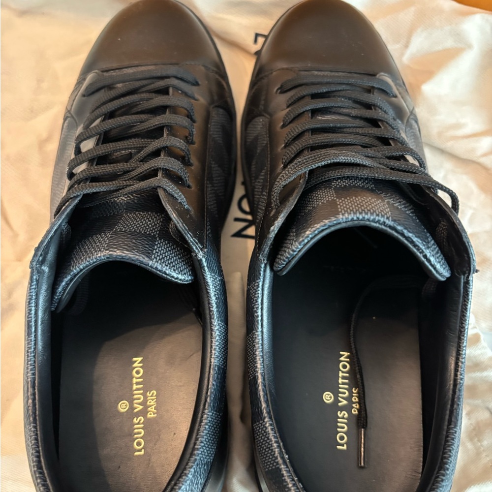 Louis Vuitton Men's Checkered Damier Black Sneakers - Picture 6 of 9